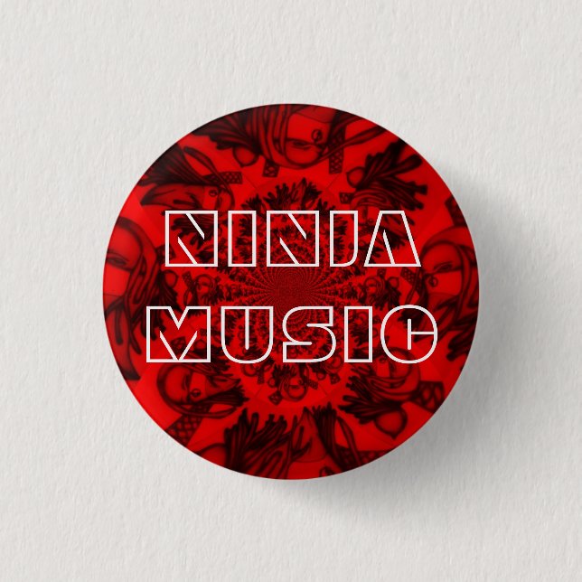 Botón de música Ninja roja pequeña (Anverso)