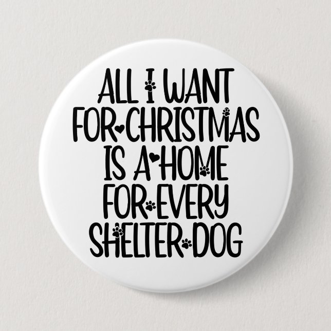 Botón de Navidad para Perros de Refugio (Anverso)
