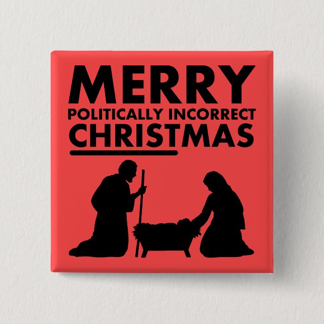 Botón de Navidad políticamente incorrecto (Anverso)