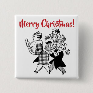 Botón de Navidades de Personalizados de moda retro