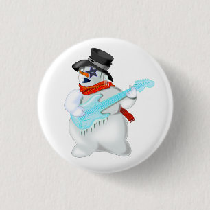botón de Navidades divertidos con Snowman con guit