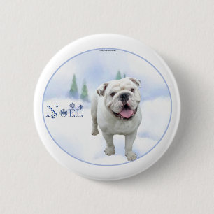 Botón de Noel del bulldog