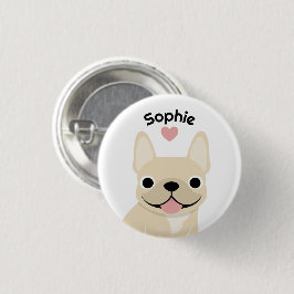 Botón de nombre de Bulldog Francés personalizado