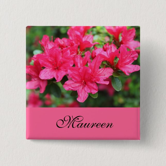 botón de nombre de flores de azalea rosa hermosas (Anverso)