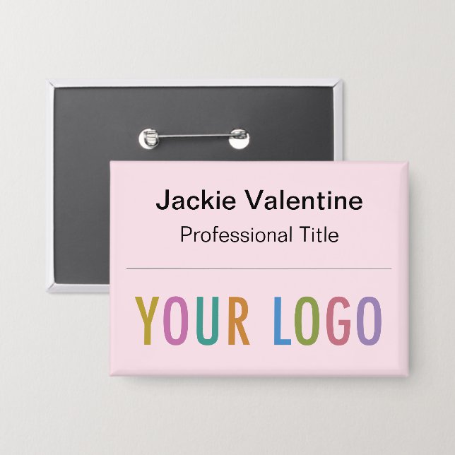 Botón de nombre de la parte posterior del pin rosa (Anverso/Reverso)