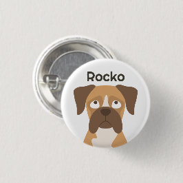 Botón de nombre de perro Boxer personalizado, nomb