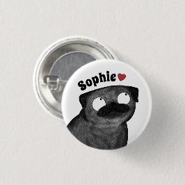 Botón de nombre de Pug personalizado, nombre perso
