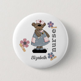botón de nombre personalizado del oso de peluche p