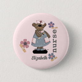 botón de nombre personalizado del oso de peluche p