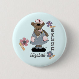 botón de nombre personalizado del oso de peluche p