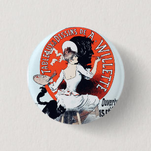 Botón de Nouveau del arte de la exposición de