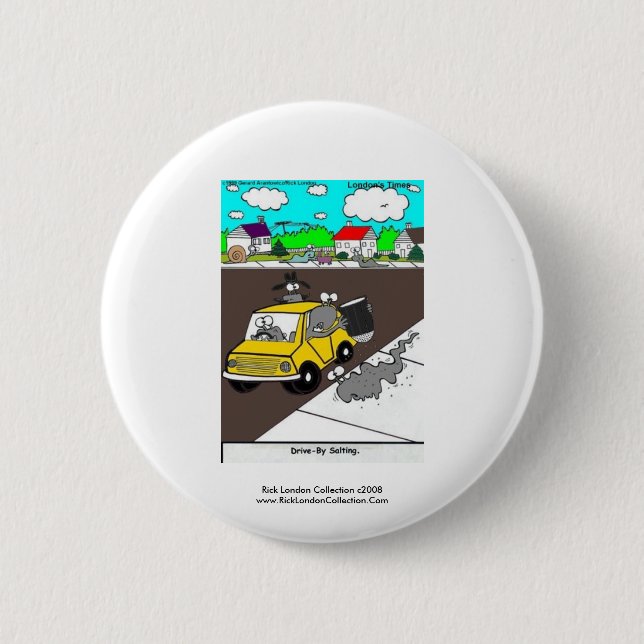 Botón de Novedad de Dibujos Animados Divertido de  (Anverso)