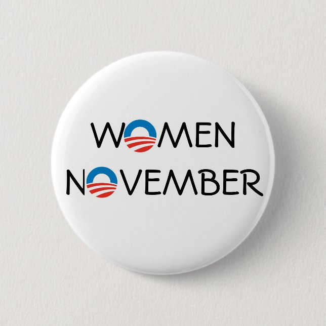 BOTÓN DE NOVIEMBRE PINBACK DE LAS MUJERES DE OBAMA (Anverso)