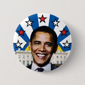 Botón de Obama Estrellas y Barras Amanecer