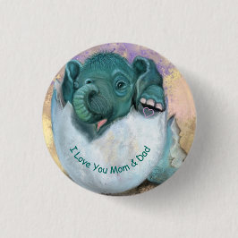 Botón de odio para elefantes - Te amo MOM y DAD