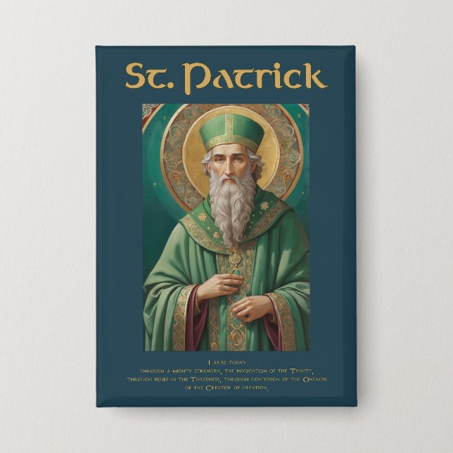 Botón de oración católico de St Patrick (Anverso)