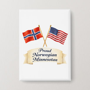 Botón de Orgullo de la Herencia Noruega Minnesotan