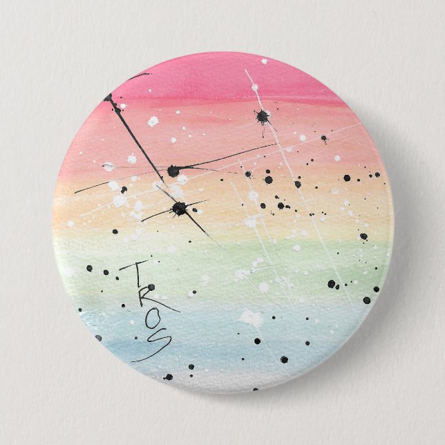 Botón de orgullo LGBT arcoiris TROS (elegir tamaño (Anverso)