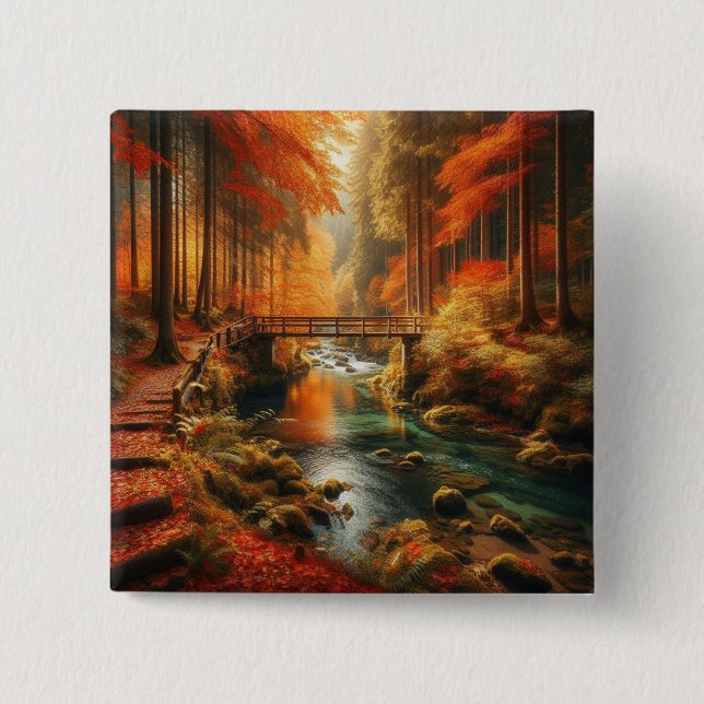 Botón de paisaje de otoño (Anverso)