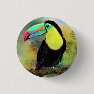 Botón de pájaro táctil Toco tropical exótico