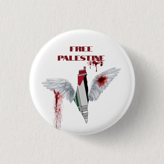 Botón de Palestina Libre - Pin de Palestina (Anverso)
