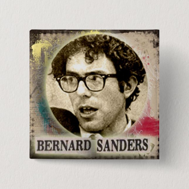 Botón de papel de la foto de Bernie del activista (Anverso)