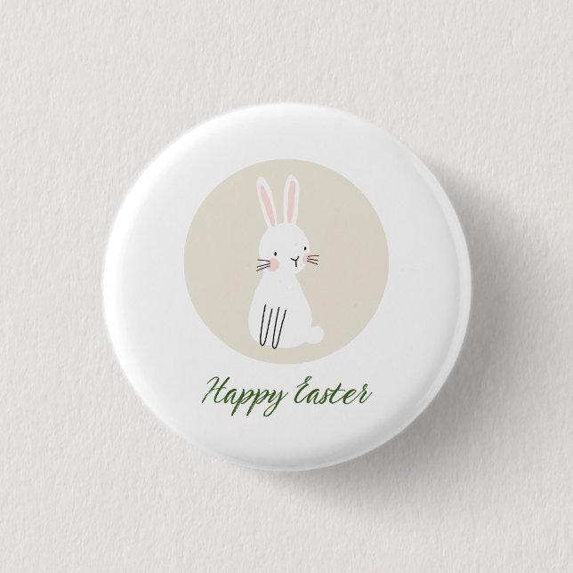 Botón de Pascua con Diseño de Conejito Adorable (Anverso)