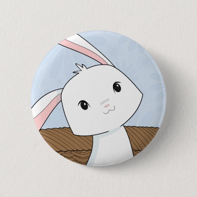 Botón de Pascua de conejo en una cesta primer plan (Anverso)