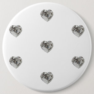 Botón de patrón de diamante de corazón