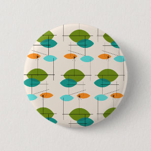 Botón de patrón móvil atómico retro