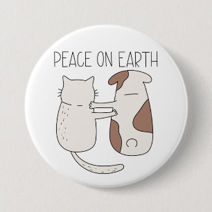 Botón de Paz en la Tierra para Perro Gato