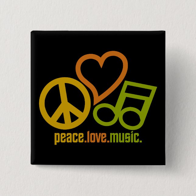 botón de Peace Love Music (Anverso)