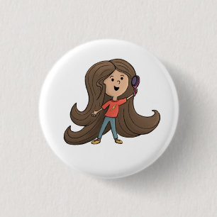 Botón de pelo de chicas cortos