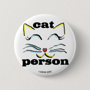 Botón de persona amante de los gatos