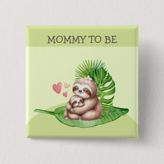 Botón de Personalizable Baby Shower para Mamá y Be (Anverso)