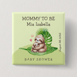 Botón de Personalizable Baby Shower para Mamá y Be