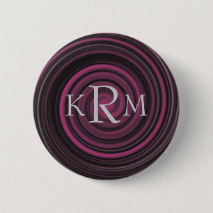 Botón de Personalizable Swirl Plum Swirl Monogram
