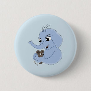 Botón de personalizado de elefante pequeño
