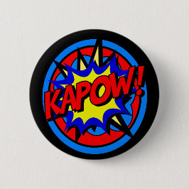 Botón de Personalizado de superhéroe de Kapow