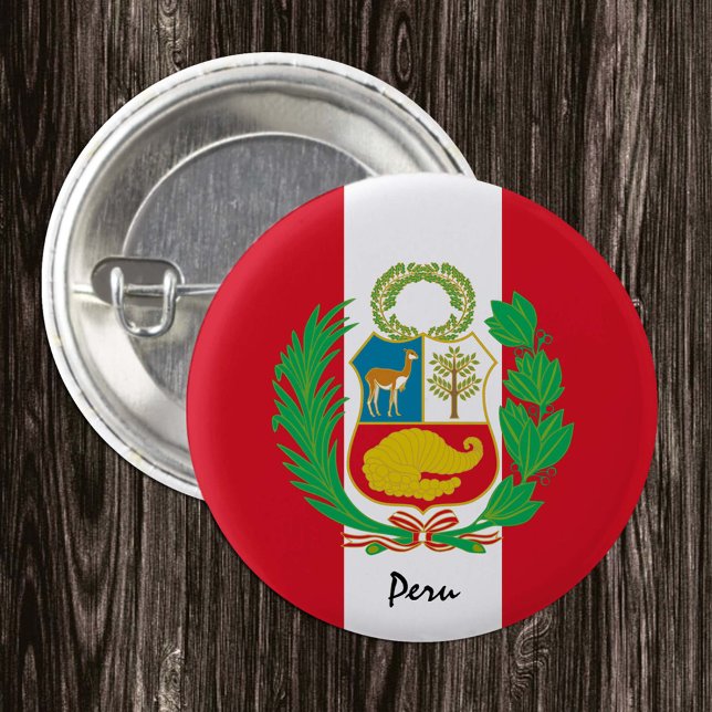 Botón de Perú, moda de bandera patriótica peruana (Subido por el creador)