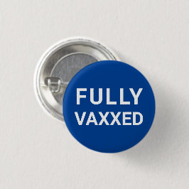 Botón de pin blanco y azul completamente Vaxxed
