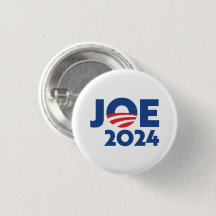 Botón de pin blanco y azul de Joe 2020