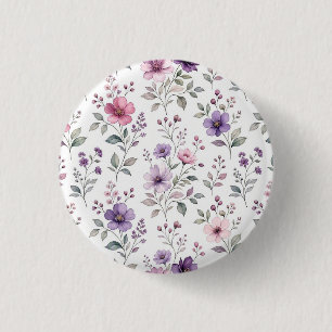 Botón de Pin Botánico de Flor Silvestre Minimalist