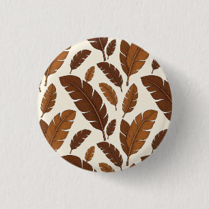 Botón de Pin Botánico de Hoja de Plátano Marrón Mi
