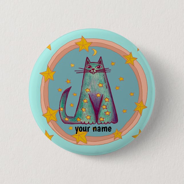 Botón de pin con gato fronterizo (Anverso)