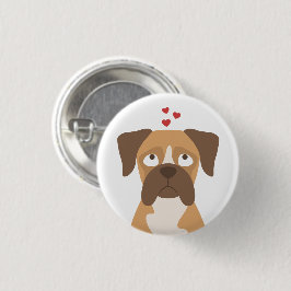 Botón de pin con ilustración de perro boxer, Pin d