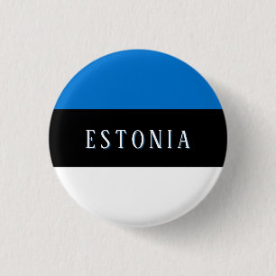 Botón de pin con la bandera de Estonia (con texto)