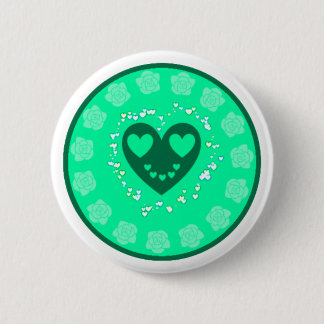 Botón de Pin Corazón y Rosas Te Amamos