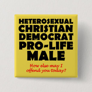 Botón de pin cristiano demócrata ofensivo masculin