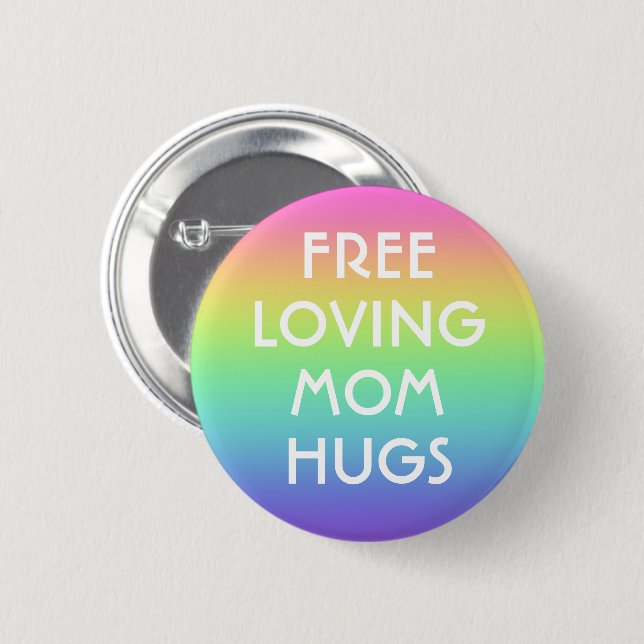 Botón de Pin de Abrazos de Mamá Amorosos Gratis (Anverso y reverso)